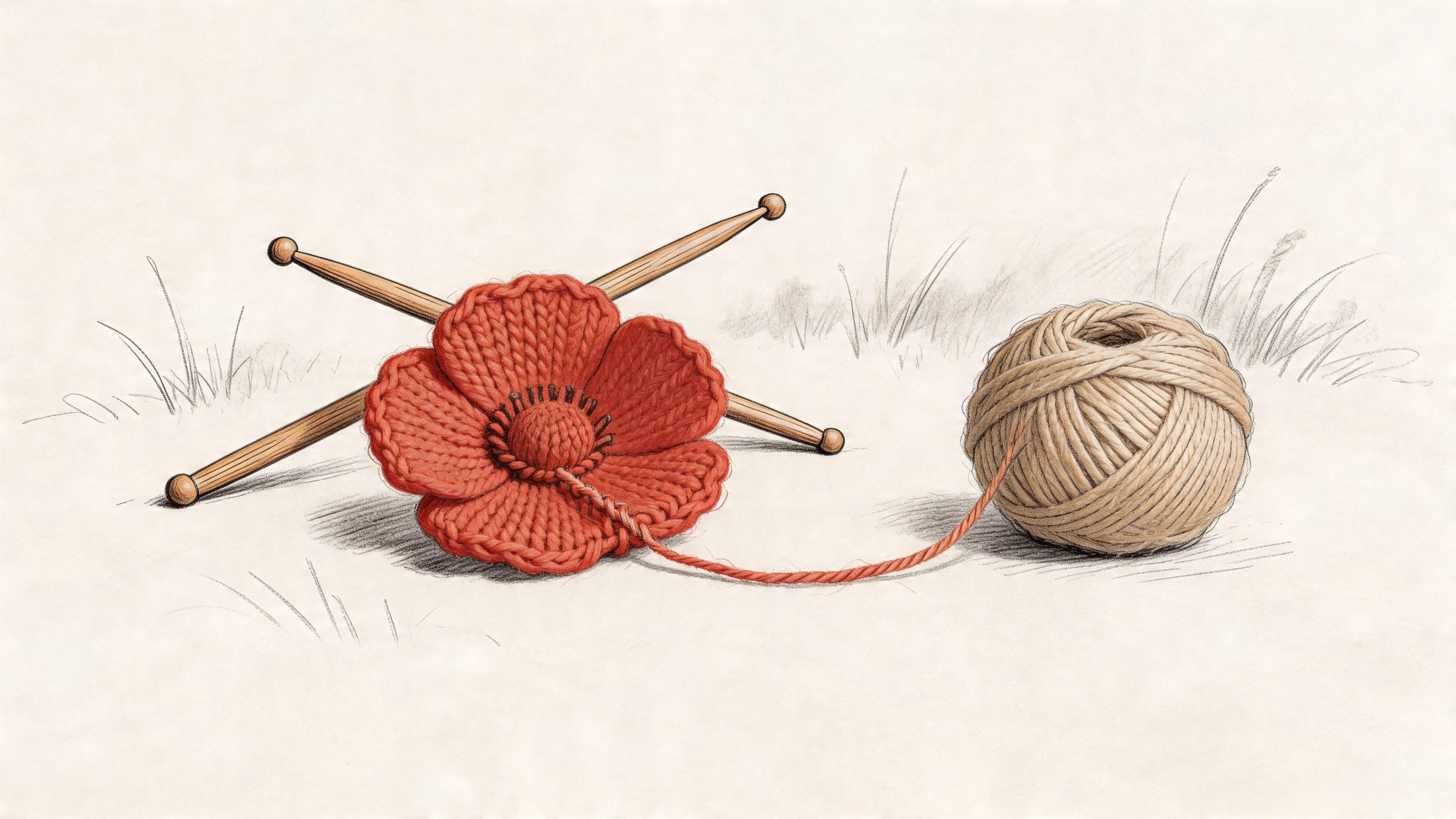 A Knitted Poppy Pattern for Remembrance & Whimsy