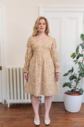 The Garden Society Dress in cotton poplin floral print, front view